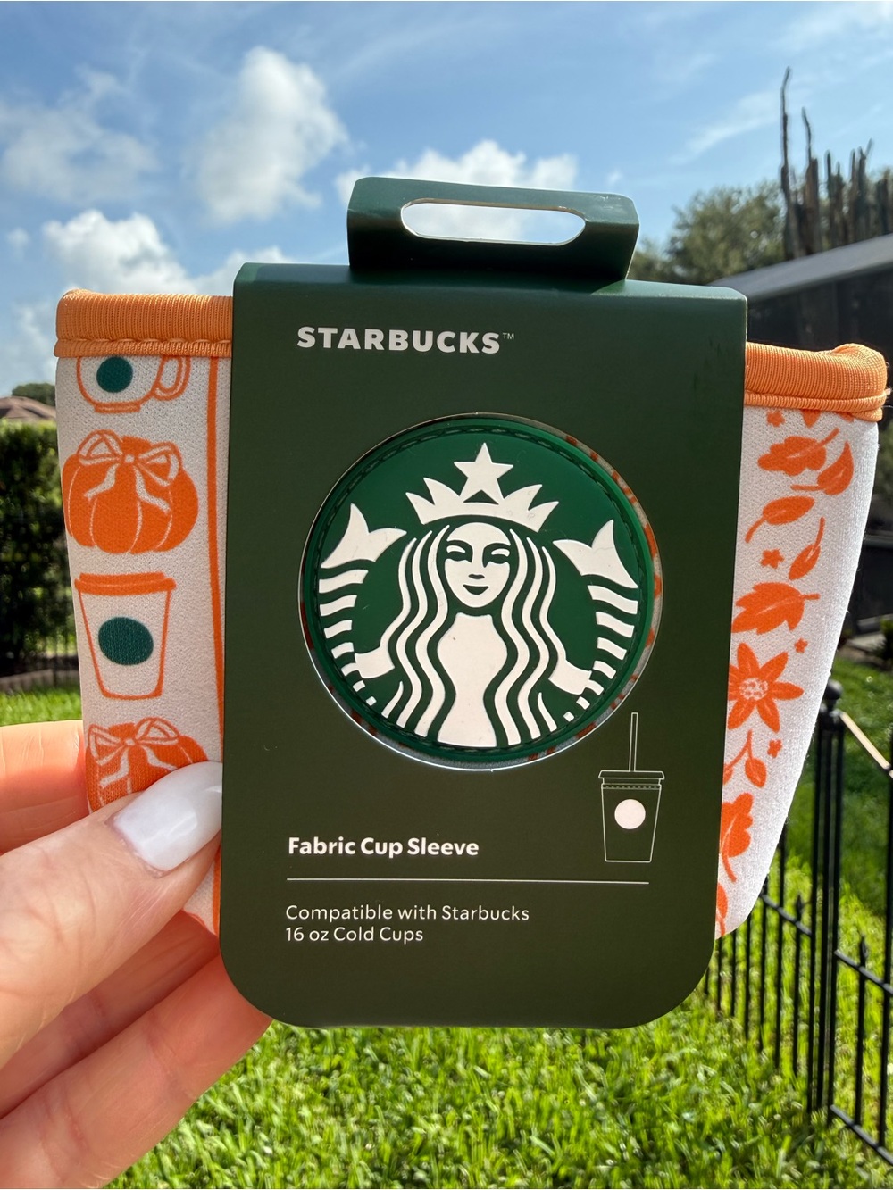 NWT-Disney X Starbucks 2026 Fall Collab Fabric Cup Sleeve